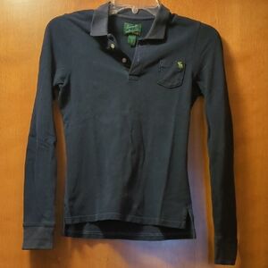 Abercrombie & Fitch Navy Long Sleeve Polo